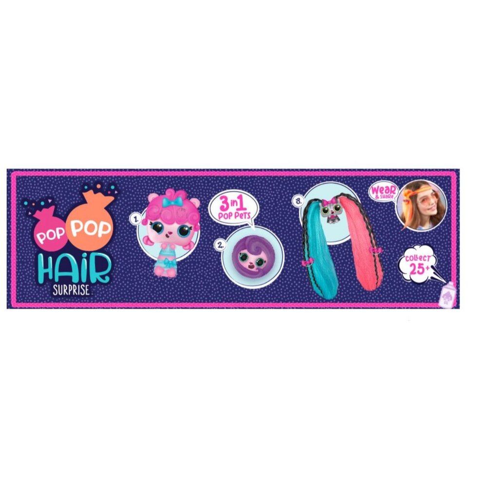 Pop Pop Hair Surprise Collectible Doll With Detachable Accessories & Colorful Ha - Picture 12 of 13